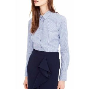 J. Crew Stretch Perfect Striped Button Down Shirt